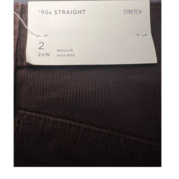 American Eagle 90's Straight Stretch Brown Corduroy High Waist Size 2 NWT - Picture 4 of 4